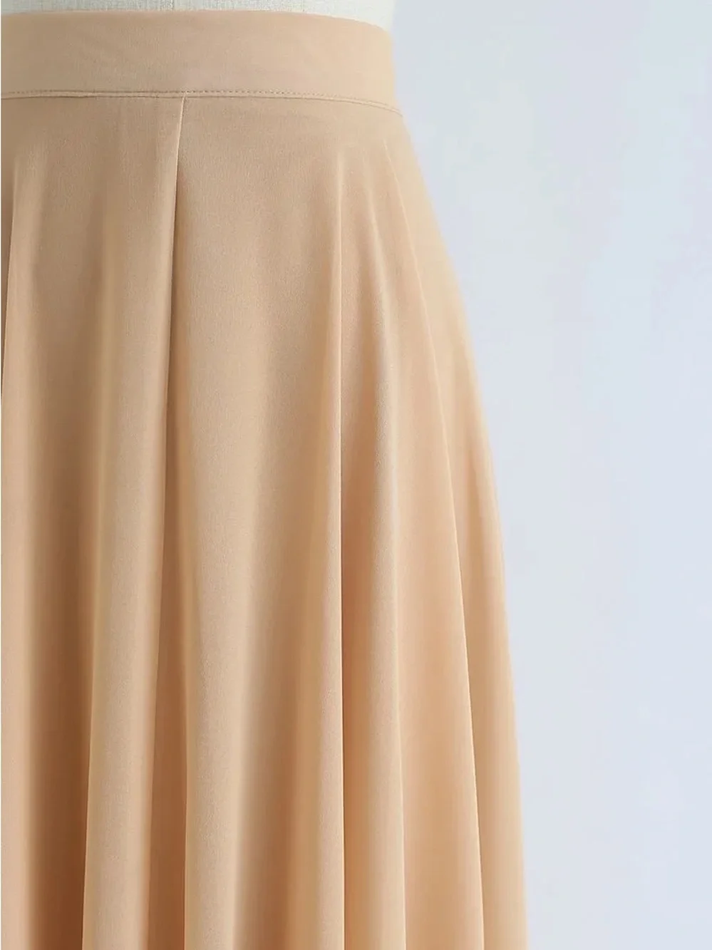 Chicwish Timeless Favorite Chiffon Boho Chic Flowy Maxi Skirt In Light Tan S